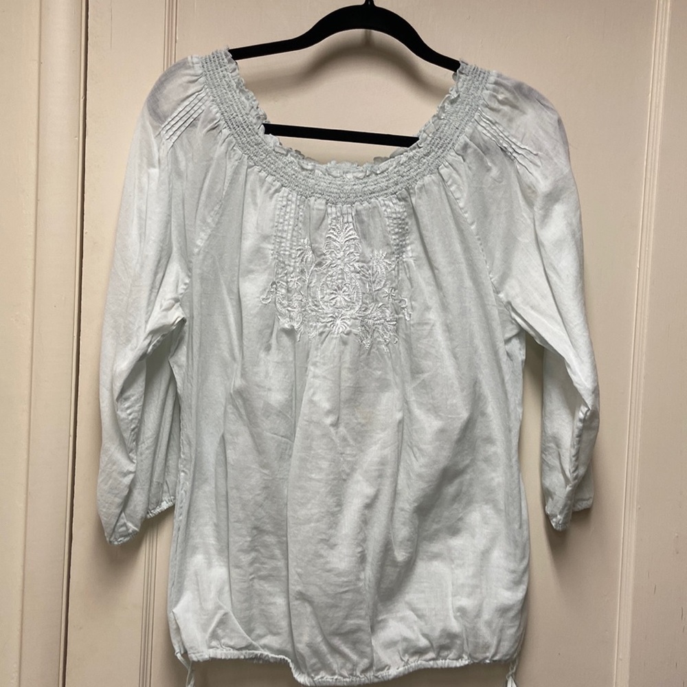 Lucky Brand Pale Blue Blouse sz L